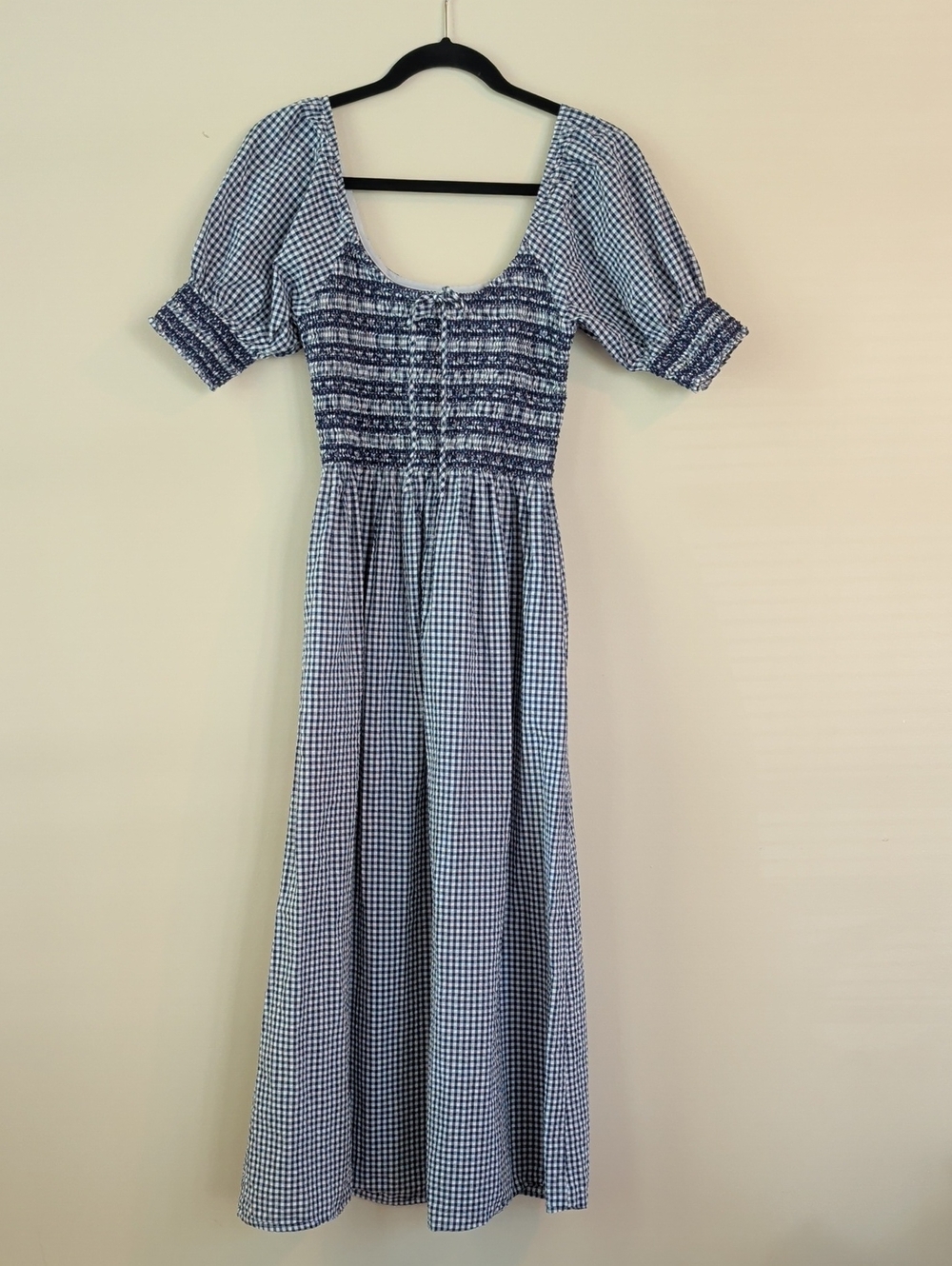 Hill House Blue and White Gingham Midi Dress - Picture 1 of 4